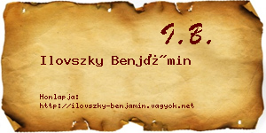 Ilovszky Benjámin névjegykártya